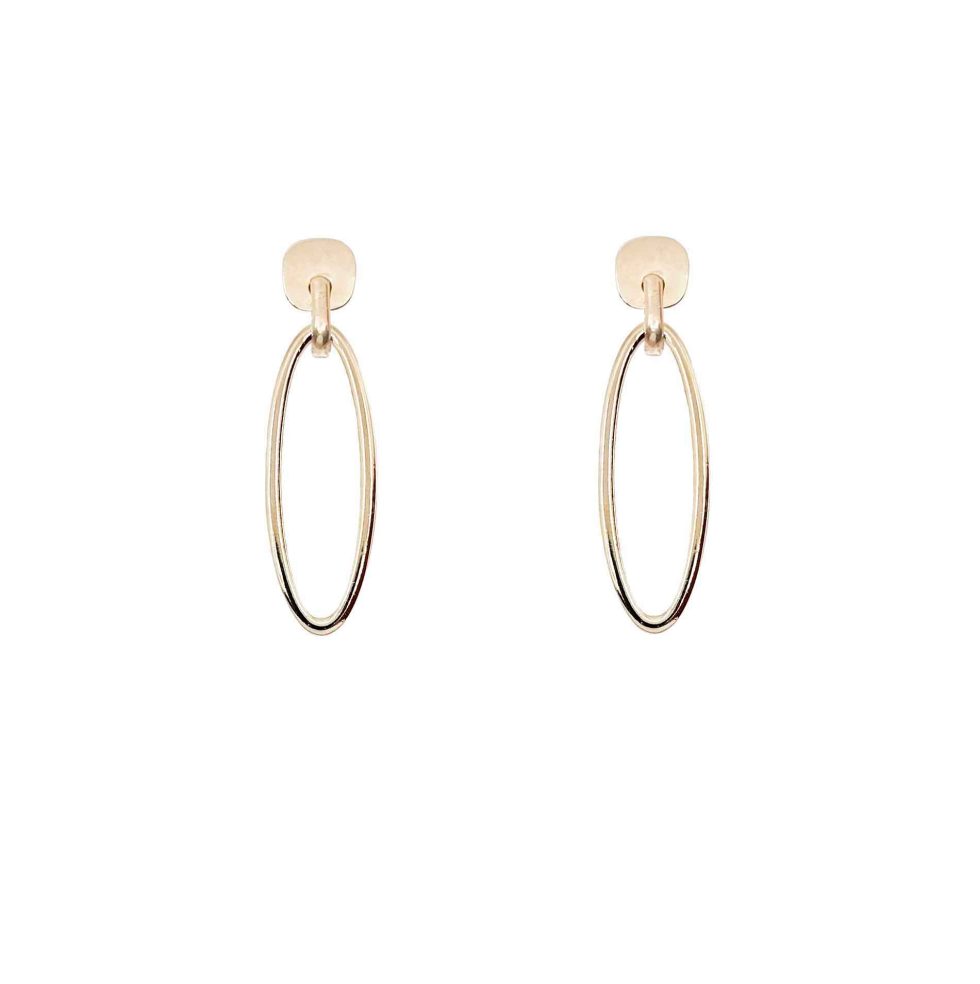 Boucle d'oreille femme en plaqué doré or 18K, bijoux en tendance.