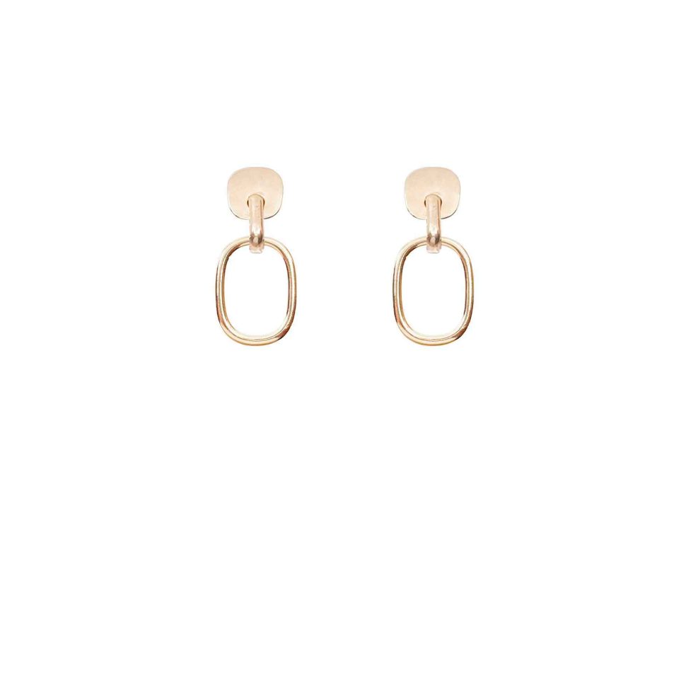Boucle d'oreille femme en plaqué doré or 18K, bijoux en tendance.