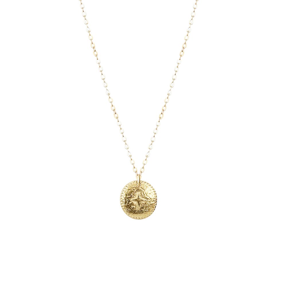Ras de cou en acier inoxydable doré avec pendentif, bijoux fantaisie minimaliste.
