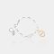 Bracelet réglable plaqué argent 925 avec pendentif doré à l’or 18 carats, bijou créateur bicolore pour femme